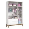 Quarto de Bebê 3 Portas New Classic Branco com Pés Madeira e Colchão Gazin – Reller - 7