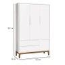 Quarto de Bebê 3 Portas New Classic Branco com Pés Madeira e Colchão Gazin – Reller - 6
