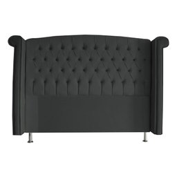 Cabeceira de Cama Box Toquio Casal Queen 160 Cm Suede Grafite Ec Móveis - 1