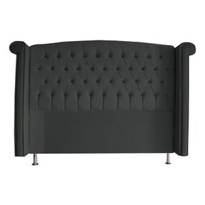 Cabeceira de Cama Box Toquio Casal Queen 160 Cm Suede Grafite Ec Móveis