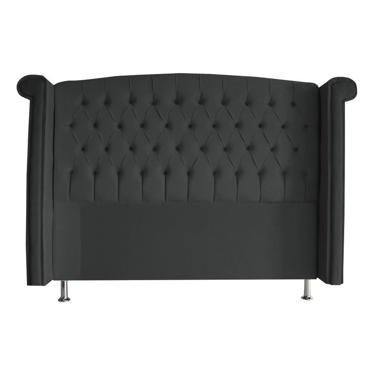 Cabeceira de Cama Box Toquio Casal Queen 160 Cm Suede Grafite Ec Móveis