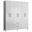 Ver imagem 2 de Guarda Roupa Casal Panamá 6 Portas Branco Moval
