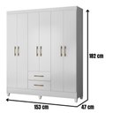 Ver imagem 3 de Guarda Roupa Casal Panamá 6 Portas Branco Moval