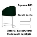 Ver imagem 5 de Kit 02 Banco Banqueta Poltrona Mia Base Metal Branca Suede Cor:verde