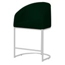 Ver imagem 6 de Kit 02 Banco Banqueta Poltrona Mia Base Metal Branca Suede Cor:verde
