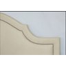 Cabeceira Queen Curva 160x60cm Luxo Estofada Com Tachas Cromadas - Suede Bege - 3
