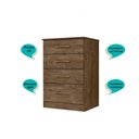 Ver imagem 7 de Kit Guarda Roupa Casal com Espelho Ms 912 + Cômoda Ms 913 Castanho Wood - Moval