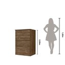 Ver imagem 4 de Kit Guarda Roupa Casal com Espelho Ms 912 + Cômoda Ms 913 Castanho Wood - Moval