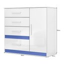 Ver imagem 3 de Cômoda Sapateira Vênus 1 Porta e 4 Gavetas Branco-Azul - Moval Branco-Azul