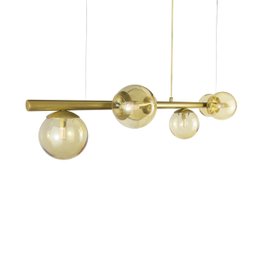 Lustre Pendente Figo Ouro - 6 Globos Esfera de Vidro Âmbar - 6-2620-14-am - 3