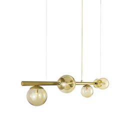 Lustre Pendente Figo Ouro - 6 Globos Esfera de Vidro Âmbar - 6-2620-14-am - 5