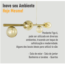 Ver mais imagens de Lustre Pendente Figo Ouro - 6 Globos Esfera de Vidro Âmbar - 6-2620-14-am