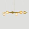 Lustre Pendente Figo Ouro - 6 Globos Esfera de Vidro Âmbar - 6-2620-14-am - 2