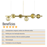 Lustre Pendente Figo Ouro - 6 Globos Esfera de Vidro Âmbar - 6-2620-14-am - 7