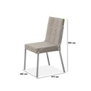 Ver imagem 5 de Conjunto Sala de Jantar Mesa Iza New Tampo MDF/Vidro 6 Cadeiras Natani New Yescasa Bege/Cromado/Off White