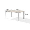 Ver imagem 4 de Conjunto Sala de Jantar Mesa Iza New Tampo MDF/Vidro 6 Cadeiras Natani New Yescasa Bege/Cromado/Off White