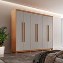 Ver imagem 2 de Guarda Roupa Casal Heros 6 Portas MDF com Pés Moderna