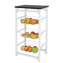 Ver imagem 2 de Fruteira de Chão Cozinha Metal/madeira com Suporte 3 Cestos Branco com Preto