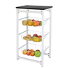 Fruteira de Chão Cozinha Metal/madeira com Suporte 3 Cestos Branco com Preto - 2