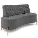 Ver imagem 2 de Sofá 2 Lugares 135cm Pés Aço Dourado Tamar Veludo Grafite Z08 - Mpozenato