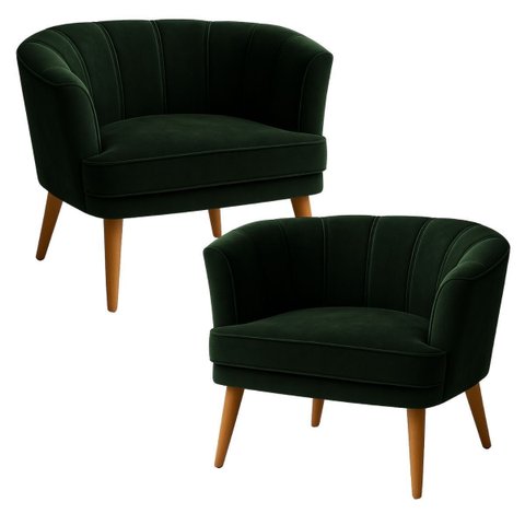 Kit 2 Poltronas para Recepção Sala de Espera Estrutura Reforçada Tecido Veludo Premium