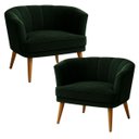 Ver imagem 1 de Kit 2 Poltronas para Recepção Sala de Espera Estrutura Reforçada Tecido Veludo Premium