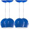 Kit 4 Luminarias Pendente Bola - Azul / Branco - 1