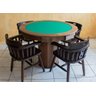 Mesa de Carteado com Gavetas e Porta Copos Vintage - 1,09x0,80 - com Xadrez - Verde - 3
