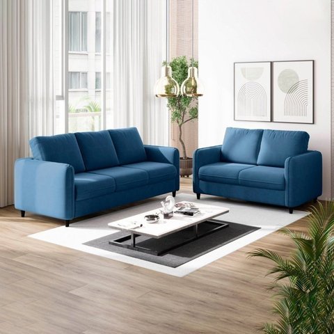 Conjunto Sofá  2 e 3 Lugares em Veludo CabeCasa MadeiraOriginals