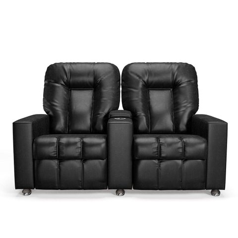 Poltrona do Papai Reclinável 2 Lugares Sala de Cinema Pequim Manual Pu Preto G23 - Gran Belo