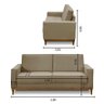 Kit Sofá 2 Lugares 1,80m e 2 Poltronas Living Lavinia Linho Bege Adonai Estofados - 2