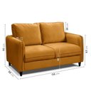 Ver imagem 5 de Conjunto Sofá com 2 e 3 Lugares em Veludo CabeCasa MadeiraOriginals Amarelo