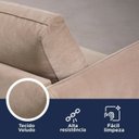 Ver mais imagens de Conjunto Sofá 2 e 3 Lugares em Veludo CabeCasa MadeiraOriginals Bege Castor