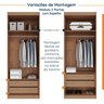 Guarda Roupa Modulado de Casal com Espelho 12 Portas e 2 Cabeceiras Hera CabeCasa MadeiraOriginals - 10