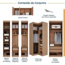 Ver imagem 3 de Guarda Roupa Modulado de Casal com Espelho 12 Portas e 2 Cabeceiras Hera CabeCasa MadeiraOriginals m
