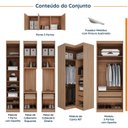 Ver imagem 3 de Guarda Roupa Modulado de Casal com Espelho 12 Portas e 2 Cabeceiras Hera CabeCasa MadeiraOriginals