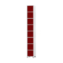 Ver imagem 1 de Armário Roupeiro de Aço 8 Portas para Vestiário Academia Locker Vermelho com Chave