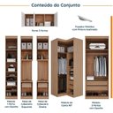 Ver imagem 3 de Guarda Roupa Modulado de Casal 12 Portas 6 Peças Espelho 2 Cabeceiras Hera CabeCasa MadeiraOriginals