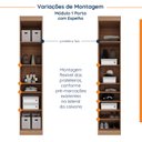Ver imagem 7 de Guarda Roupa Modulado de Casal 12 Portas 6 Peças Espelho 2 Cabeceiras Hera CabeCasa MadeiraOriginals