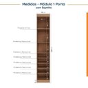 Ver mais imagens de Guarda Roupa Modulado de Casal 12 Portas 6 Peças Espelho 2 Cabeceiras Hera CabeCasa MadeiraOriginals