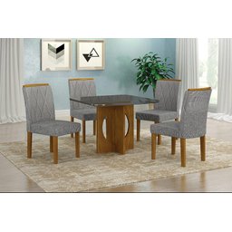 Sala de Jantar Completa com 4 Cadeiras 1,20x0,80m - Lorena - Leifer Móveis - 1