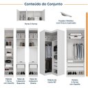 Ver imagem 3 de Guarda Roupa Modulado de Casal 12 Portas 6 Peças Espelho 2 Cabeceiras Hera CabeCasa MadeiraOriginals