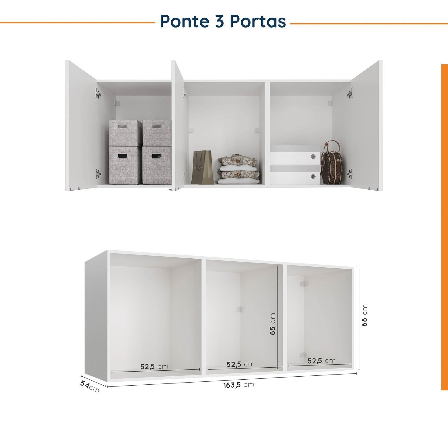 Guarda Roupa Modulado de Casal com Espelho 12 Portas 6 Peças e 2 Mesas de Cabeceira Hera CabeCasa MadeiraMadeira - 15