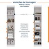 Guarda Roupa Modulado de Casal 12 Portas 6 Peças Espelho 2 Cabeceiras Hera CabeCasa MadeiraOriginals - 7