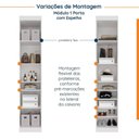 Ver imagem 7 de Guarda Roupa Modulado de Casal 12 Portas 6 Peças Espelho 2 Cabeceiras Hera CabeCasa MadeiraOriginals