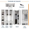 Guarda Roupa Modulado de Casal 12 Portas 6 Peças Espelho 2 Cabeceiras Hera CabeCasa MadeiraOriginals - 3