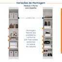 Ver imagem 7 de Guarda Roupa Modulado de Casal 12 Portas 6 Peças Espelho 2 Cabeceiras Hera CabeCasa MadeiraOriginals