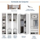 Ver imagem 3 de Guarda Roupa Modulado de Casal 12 Portas 6 Peças Espelho 2 Cabeceiras Hera CabeCasa MadeiraOriginals