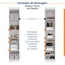 Guarda Roupa Modulado de Casal 12 Portas 6 Peças Espelho 2 Cabeceiras Hera CabeCasa MadeiraOriginals - 7