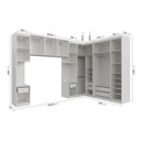 Ver imagem 5 de Guarda Roupa Modulado de Casal 12 Portas 6 Peças Espelho 2 Cabeceiras Hera CabeCasa MadeiraOriginals